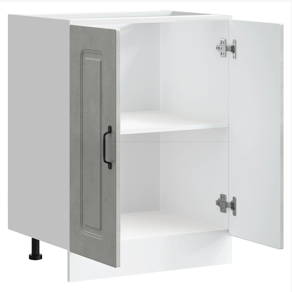 Sink Base Cabinet Kalmar Concrete Grey 60x46x81.5 cm Engineered Wood