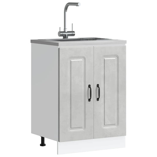 Sink Base Cabinet "Kalmar" Concrete Grey 60x46x81.5 cm