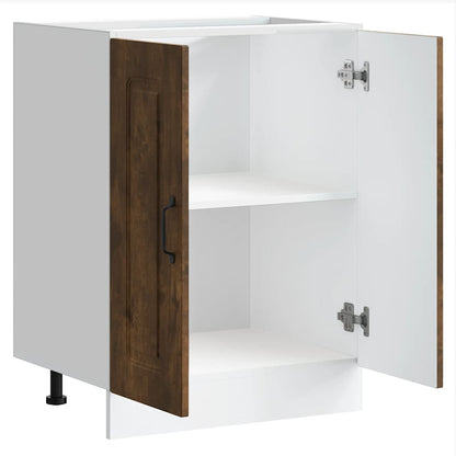 Sink Base Cabinet Kalmar Smoked Oak 60x46x81.5 cm Engineered Wood