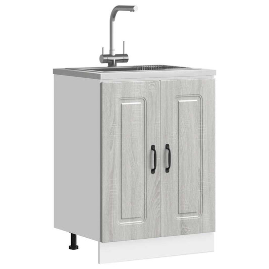 Sink Base Cabinet "Kalmar" Grey Sonoma 60x46x81.5 cm