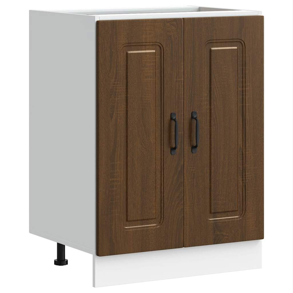 Sink Base Cabinet "Kalmar" Brown Oak 60x46x81.5 cm