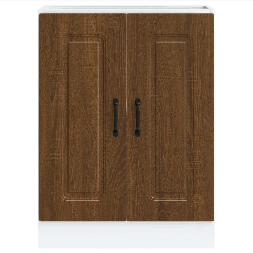 Sink Base Cabinet "Kalmar" Brown Oak 60x46x81.5 cm