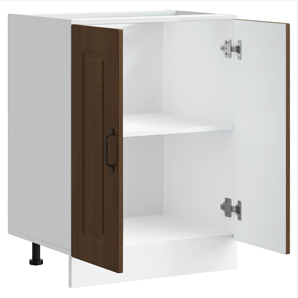 Sink Base Cabinet Kalmar Brown Oak 60x46x81.5 cm Engineered Wood