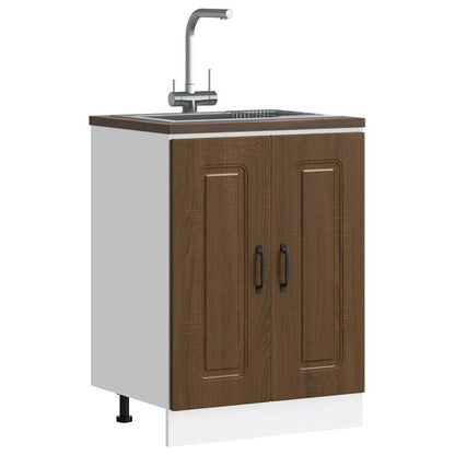 Sink Base Cabinet "Kalmar" Brown Oak 60x46x81.5 cm