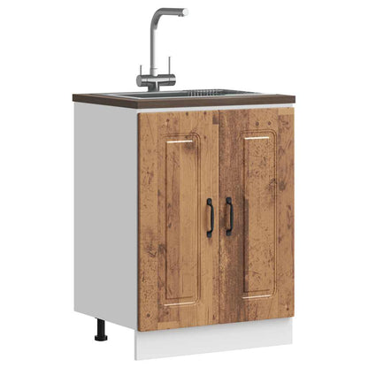 Sink Base Cabinet "Kalmar" Old Wood 60x46x81,5 cm Engineered Wood