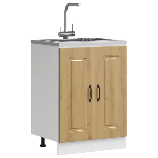 Sink Base Cabinet "Kalmar" Artisan Oak 60x46x81.5 cm