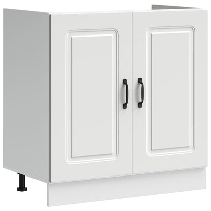 Sink Base Cabinet "Kalmar" White 80x46x81,5 cm Engineered Wood