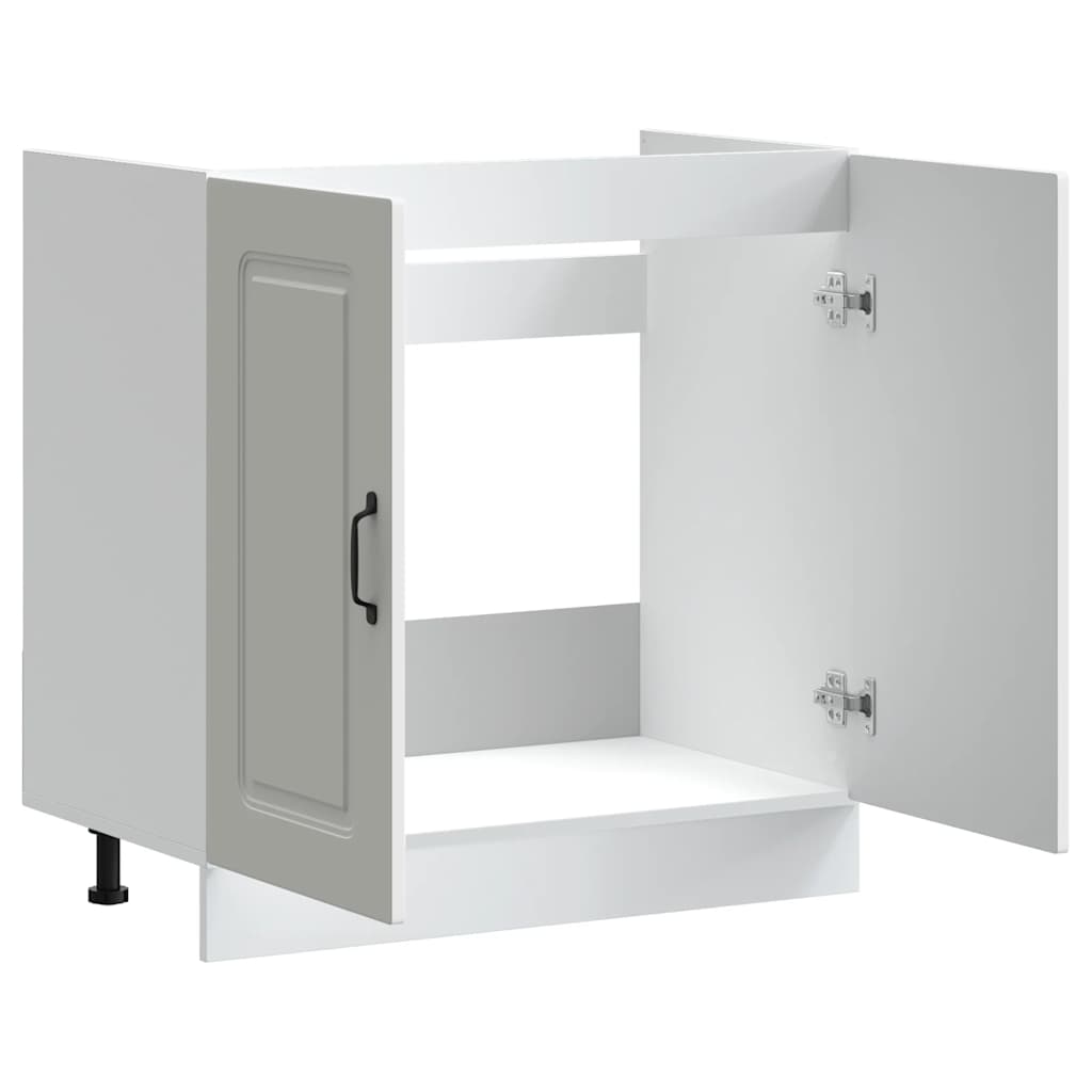 Sink Base Cabinet "Kalmar" White 80x46x81,5 cm Engineered Wood