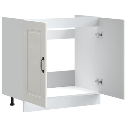 Sink Base Cabinet "Kalmar" High Gloss White 80x46x81.5 cm