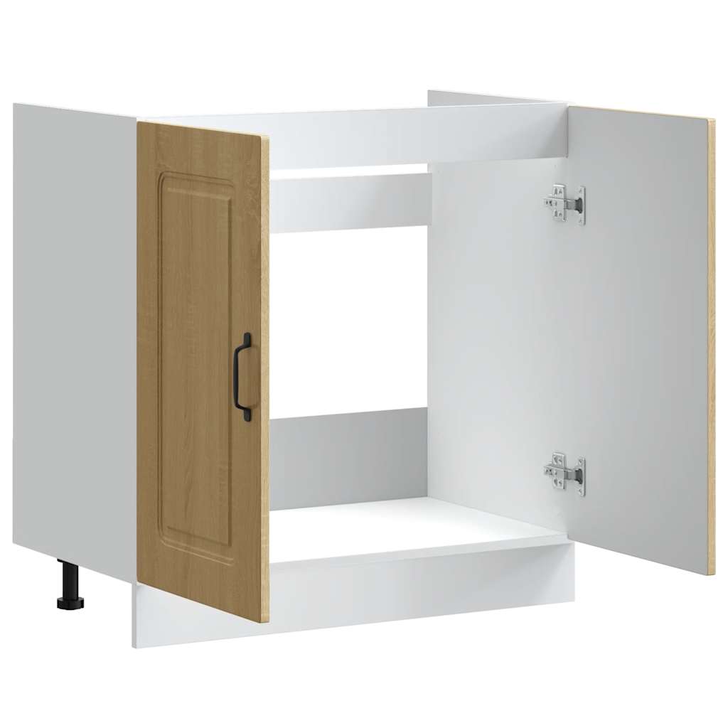 Sink Base Cabinet Kalmar Sonoma Oak 80x46x81.5 cm Engineered Wood
