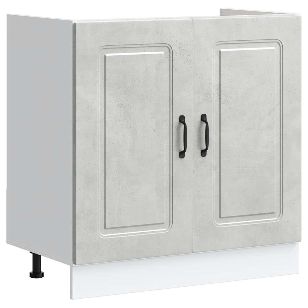Sink Base Cabinet Kalmar Concrete Grey 80x46x81.5 cm Engineered Wood