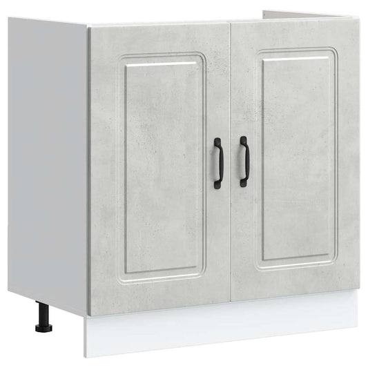 Sink Base Cabinet Kalmar Concrete Grey 80x46x81.5 cm Engineered Wood