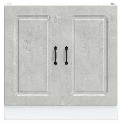 Sink Base Cabinet Kalmar Concrete Grey 80x46x81.5 cm Engineered Wood