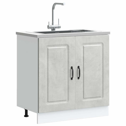 Sink Base Cabinet "Kalmar" Concrete Grey 80x46x81.5 cm