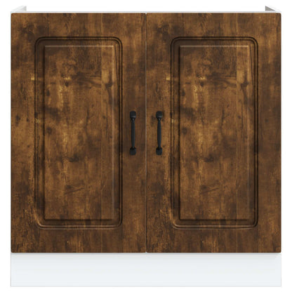 Sink Base Cabinet "Kalmar" Smoked Oak 80x46x81.5 cm