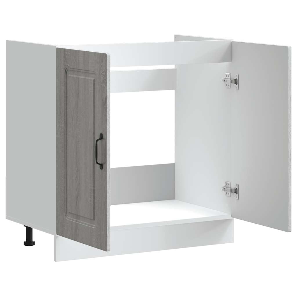 Sink Base Cabinet Kalmar Grey Sonoma 80x46x81.5 cm Engineered Wood