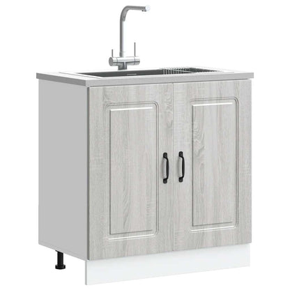 Sink Base Cabinet "Kalmar" Grey Sonoma 80x46x81.5 cm