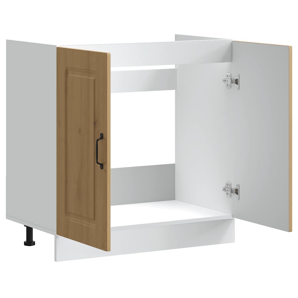 Sink Base Cabinet Kalmar Artisan Oak 80x46x81.5 cm Engineered Wood