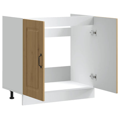 Sink Base Cabinet Kalmar Artisan Oak 80x46x81.5 cm Engineered Wood