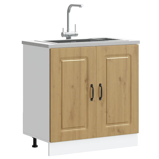 Sink Base Cabinet "Kalmar" Artisan Oak 80x46x81.5 cm