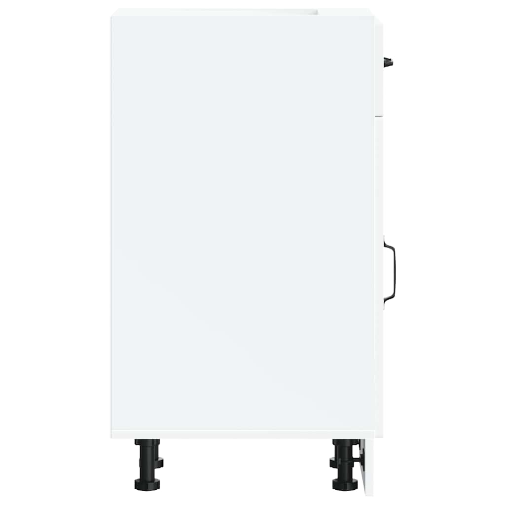 Kitchen Base Cabinet "Kalmar" White Engineered Wood