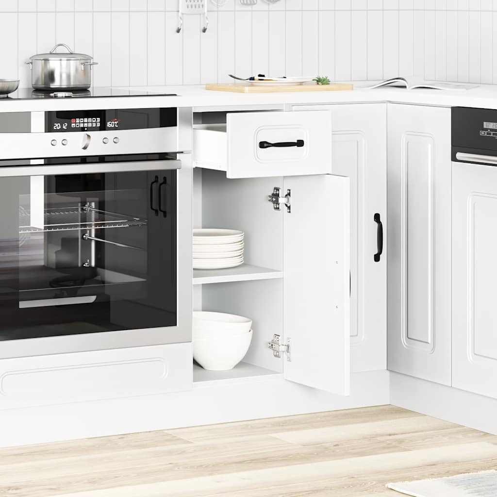 Kitchen Base Cabinet Kalmar White Engineered Wood