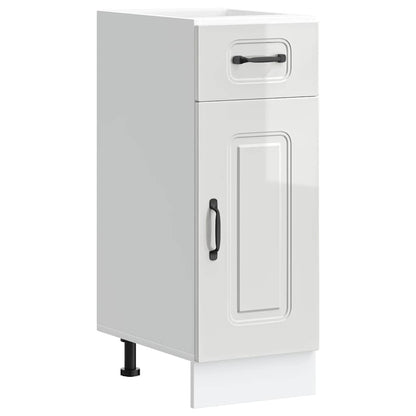 Kitchen Base Cabinet Kalmar High Gloss White Engineered Wood