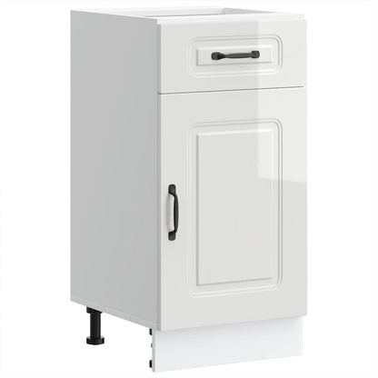Kitchen Base Cabinet Kalmar High Gloss White Engineered Wood