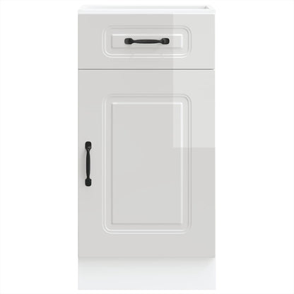 Kitchen Base Cabinet Kalmar High Gloss White Engineered Wood