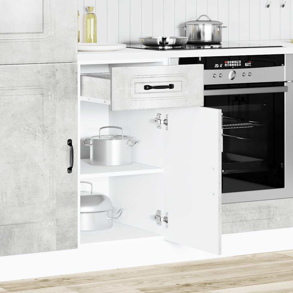 Kitchen Base Cabinet Kalmar Concrete Grey Engineered Wood