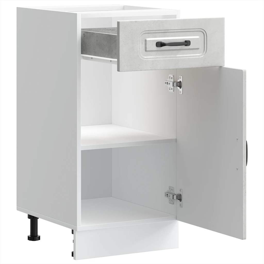 Kitchen Base Cabinet Kalmar Concrete Grey Engineered Wood