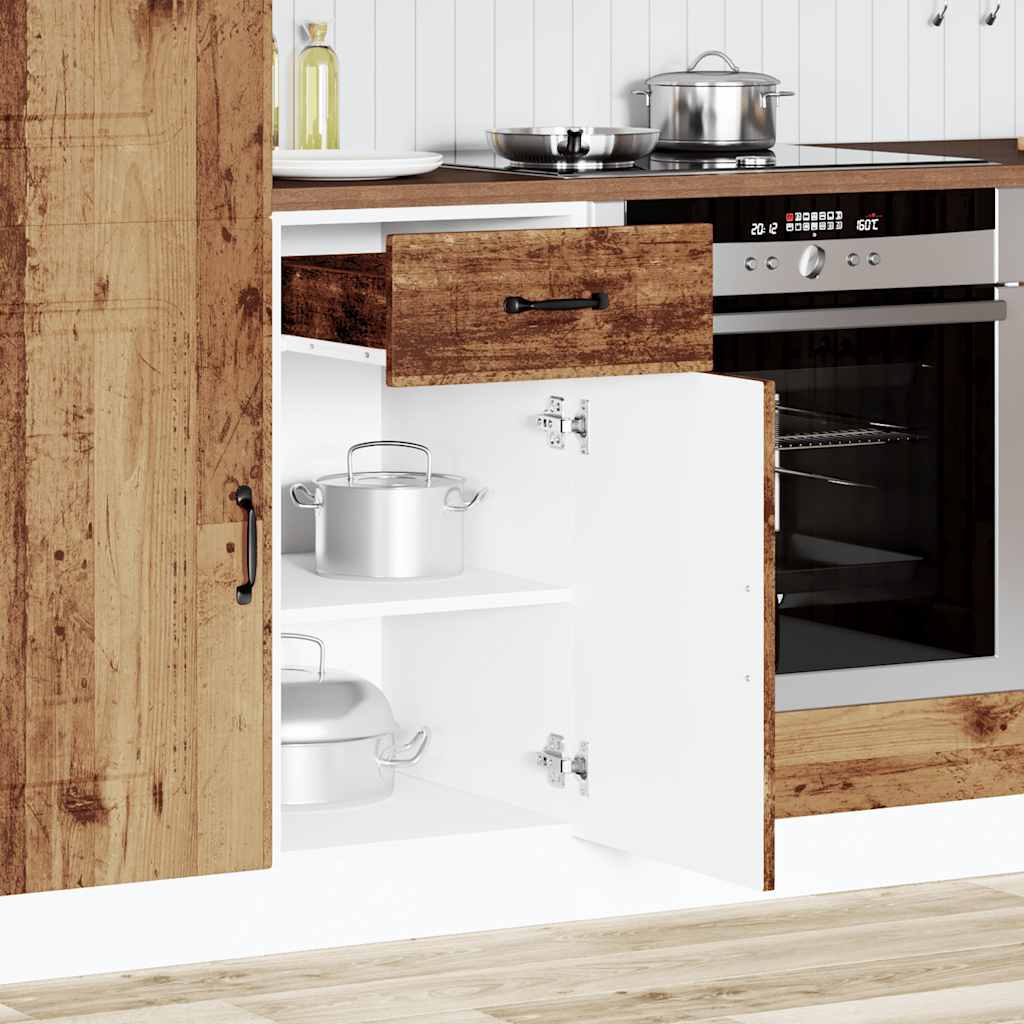 Kitchen Base Cabinet "Kalmar" Old Wood Engineered Wood