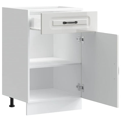 Kitchen Base Cabinet Kalmar High Gloss White Engineered Wood