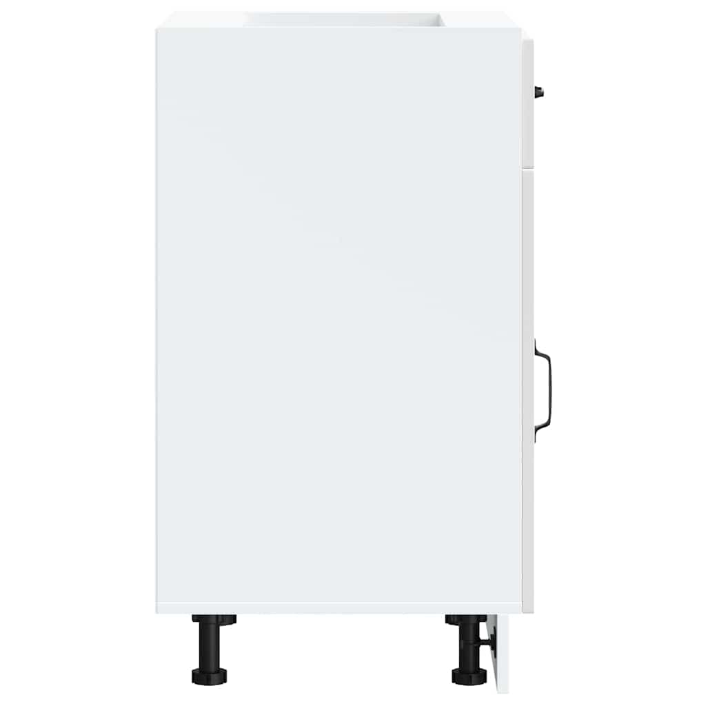 Kitchen Base Cabinet Kalmar High Gloss White Engineered Wood