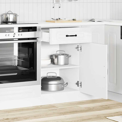 Kitchen Base Cabinet Kalmar High Gloss White Engineered Wood