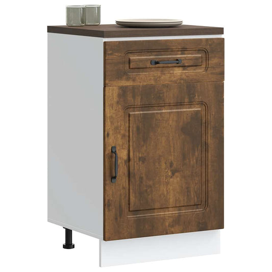 Kitchen Base Cabinet "Kalmar" Smoked Oak Engineered Wood