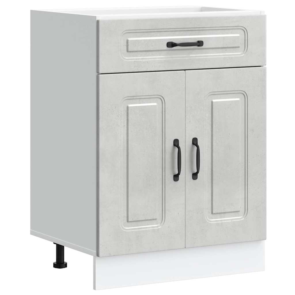 Kitchen Base Cabinet "Kalmar" Concrete Grey Engineered Wood