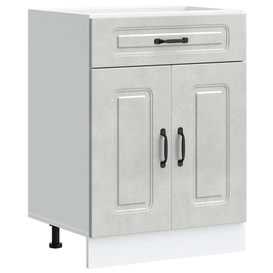 Kitchen Base Cabinet "Kalmar" Concrete Grey Engineered Wood