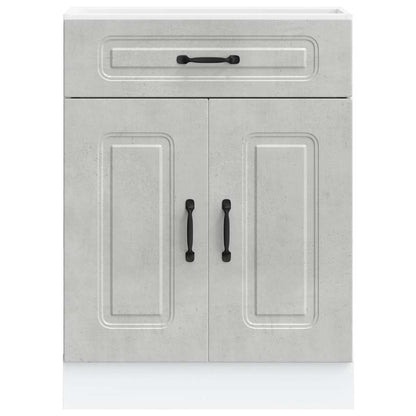 Kitchen Base Cabinet "Kalmar" Concrete Grey Engineered Wood