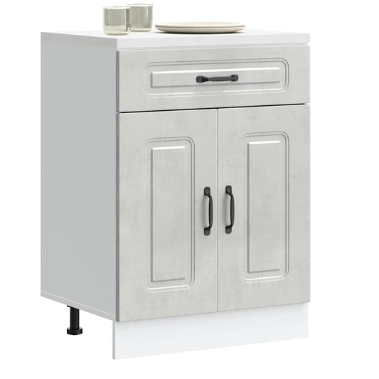 Kitchen Base Cabinet "Kalmar" Concrete Grey Engineered Wood