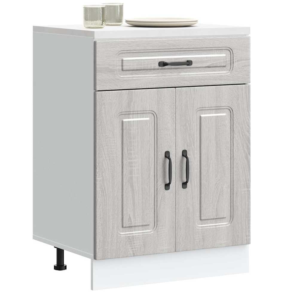 Kitchen Base Cabinet "Kalmar" Grey Sonoma Engineered Wood