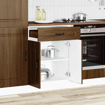 Kitchen Base Cabinet "Kalmar" Brown Oak Engineered Wood