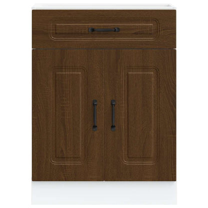 Kitchen Base Cabinet "Kalmar" Brown Oak Engineered Wood