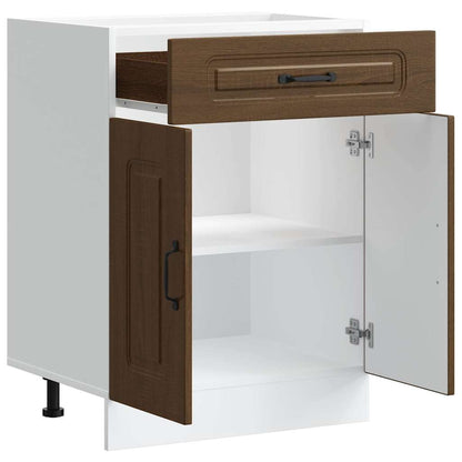 Kitchen Base Cabinet "Kalmar" Brown Oak Engineered Wood
