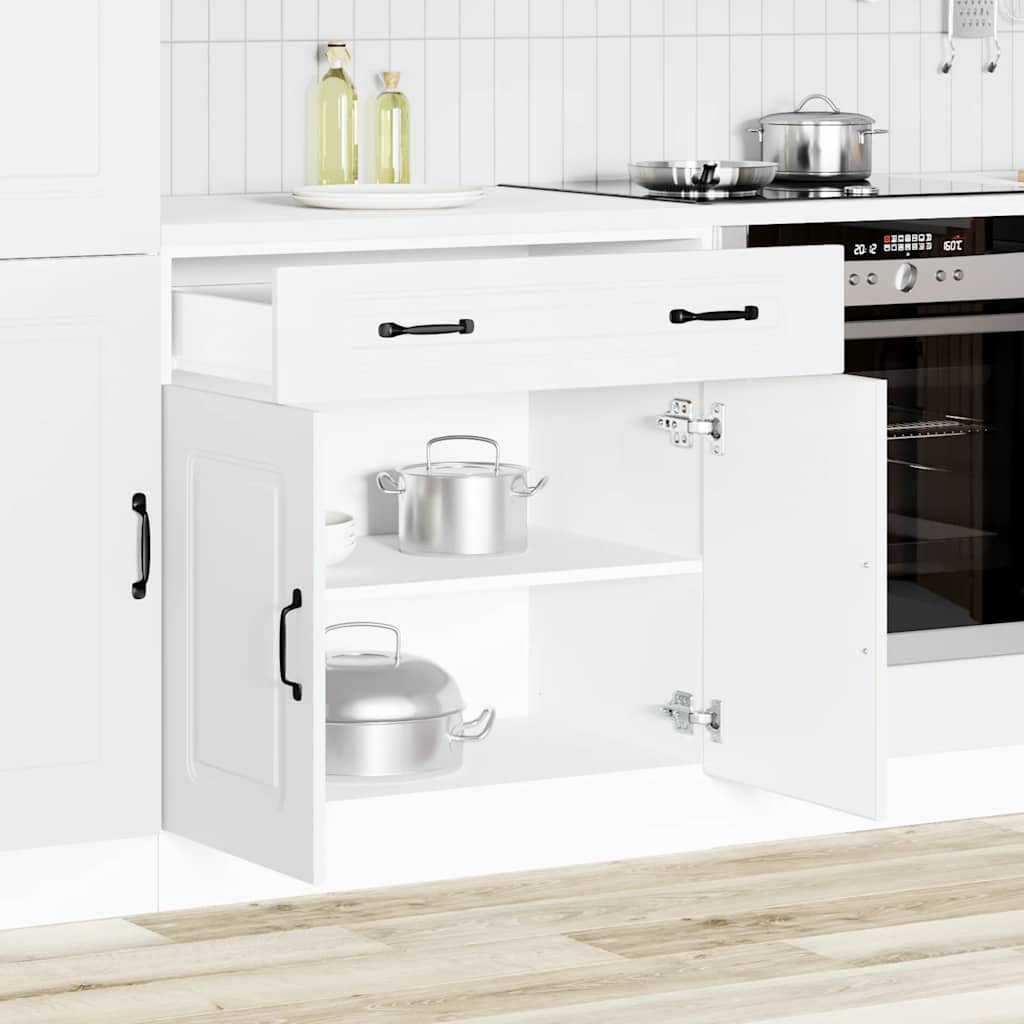 Kitchen Base Cabinet "Kalmar" White Engineered Wood