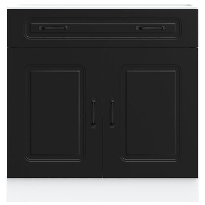 Kitchen Base Cabinet Kalmar Black Engineered Wood