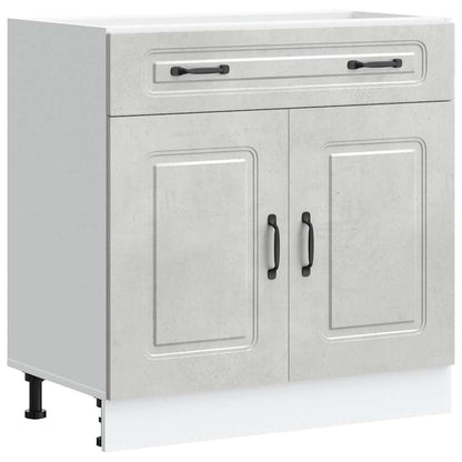 Kitchen Base Cabinet "Kalmar" Concrete Grey Engineered Wood