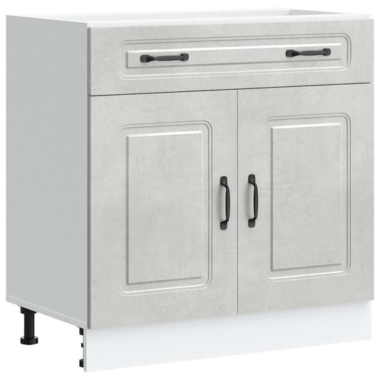 Kitchen Base Cabinet "Kalmar" Concrete Grey Engineered Wood