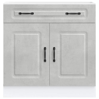 Kitchen Base Cabinet "Kalmar" Concrete Grey Engineered Wood