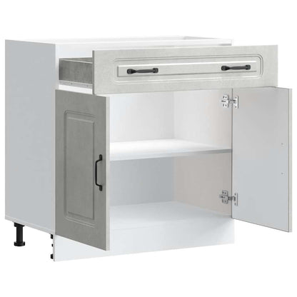 Kitchen Base Cabinet "Kalmar" Concrete Grey Engineered Wood
